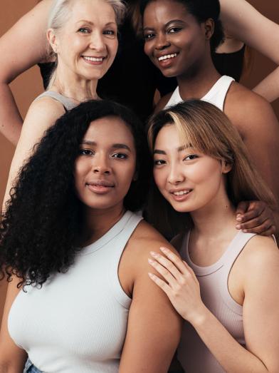 Group of racially diverse women representing early menopause